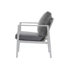 Silver Aluminum Lounge Chair with Rope Accents, Comfortable Cushions, Powder-Coated Frame for Outdoor or Indoor