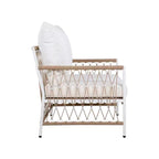 Set of 2 Bohemian Outdoor Lounge Chairs with Handwoven Rope, Powder-Coated Steel Frame, Waterproof Cushions for Patio or Poolside