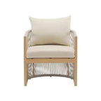 Curved Aluminum Lounge Chair with Rope-Weave Design, Cushioned Comfort, Powder-Coated Frame for Outdoor Living