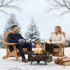 Sedia Adirondack Pieghevole in Legno Sovradimensionata con Schienale e Seduta Preassemblati, Legno di Hemlock, Capacità di Carico 150 kg per Giardino o Terrazza