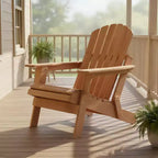 Sedia Adirondack Pieghevole in Legno Sovradimensionata con Schienale e Seduta Preassemblati, Legno di Hemlock, Capacità di Carico 150 kg per Giardino o Terrazza