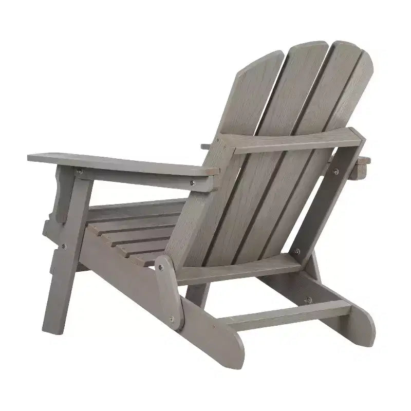 Oversized Embossed Wooden Folding Adirondack Chair with Pre-Assembled Backrest and Seatboard, Hemlock Wood, Weight Capacity 330 lbs for Garden or Deck