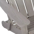 Oversized Embossed Wooden Folding Adirondack Chair with Pre-Assembled Backrest and Seatboard, Hemlock Wood, Weight Capacity 330 lbs for Garden or Deck