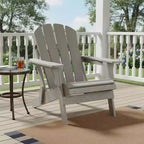 Oversized Embossed Wooden Folding Adirondack Chair with Pre-Assembled Backrest and Seatboard, Hemlock Wood, Weight Capacity 330 lbs for Garden or Deck