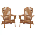 Set di 2 sedie Adirondack pieghevoli in legno con schienale pre-assemblato, legno di Hemlock, design pieghevole per giardino o cortile