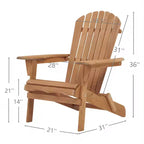 Set di 2 sedie Adirondack pieghevoli in legno con schienale pre-assemblato, legno di Hemlock, design pieghevole per giardino o cortile