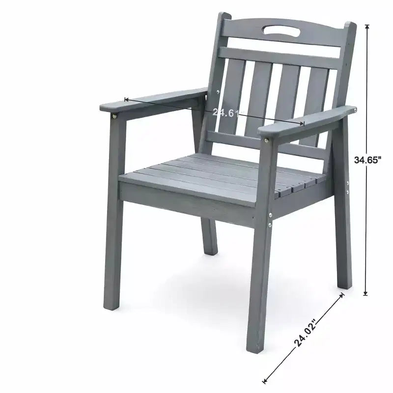 HDPE Outdoor Terrace Dining Chair Set, Weather-Resistant, Low Maintenance, Weight Capacity 220 lbs for Gardens or Decks