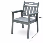 HDPE Outdoor Terrace Dining Chair Set, Weather-Resistant, Low Maintenance, Weight Capacity 220 lbs for Gardens or Decks