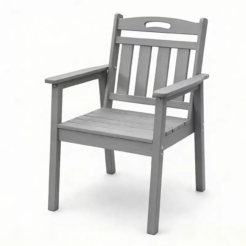 HDPE Outdoor Terrace Dining Chair Set, Weather-Resistant, Low Maintenance, Weight Capacity 220 lbs for Gardens or Decks