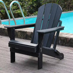HDPE All-Weather Adirondack Folding Chair with Dual Cup Holders, Weight Capacity 380 lbs, Low Maintenance for Backyard or Camping