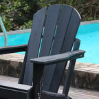 Sedia Pieghevole Adirondack per tutte le stagioni in HDPE con doppi portabicchieri, capacità di peso 172 kg, bassa manutenzione per giardino o campeggio