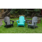 Sedia Pieghevole Adirondack per tutte le stagioni in HDPE con doppi portabicchieri, capacità di peso 172 kg, bassa manutenzione per giardino o campeggio