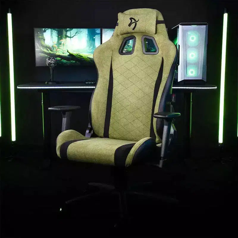 Arozzi Avanti Soft Fabric Office and Gaming Chair with Soft Neck and Lumbar Support Pillows