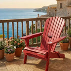 Sedia Adirondack Pieghevole di Grandi Dimensioni in Legno di Pino, 2 Sedie e 1 Tavolino Laterale