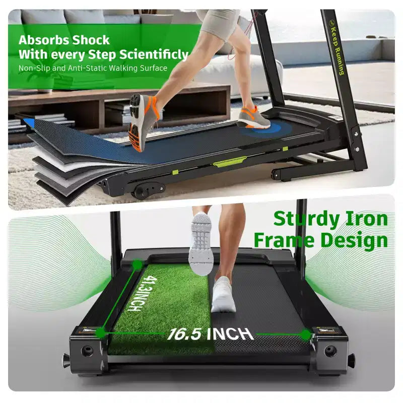 Tapis Roulant Pieghevole GDFStudio Velocity con Display a LED e Inclinazione Manuale