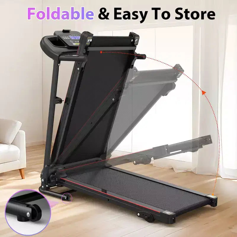 GDFStudio Georgena Tapis roulant compatto pieghevole con display LCD e inclinazione manuale