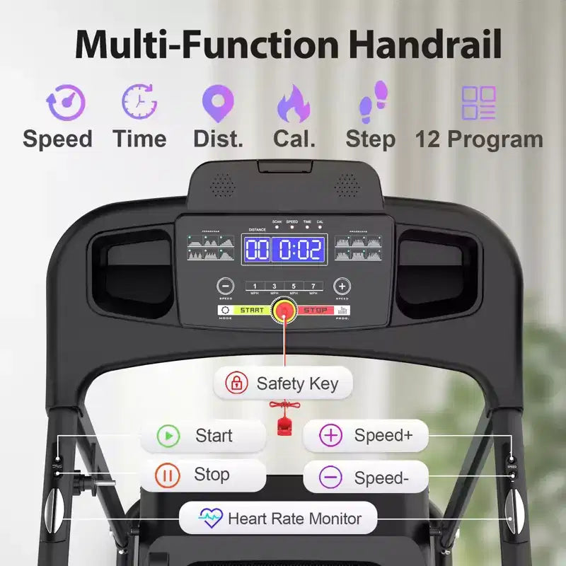 GDFStudio Georgena Tapis roulant compatto pieghevole con display LCD e inclinazione manuale