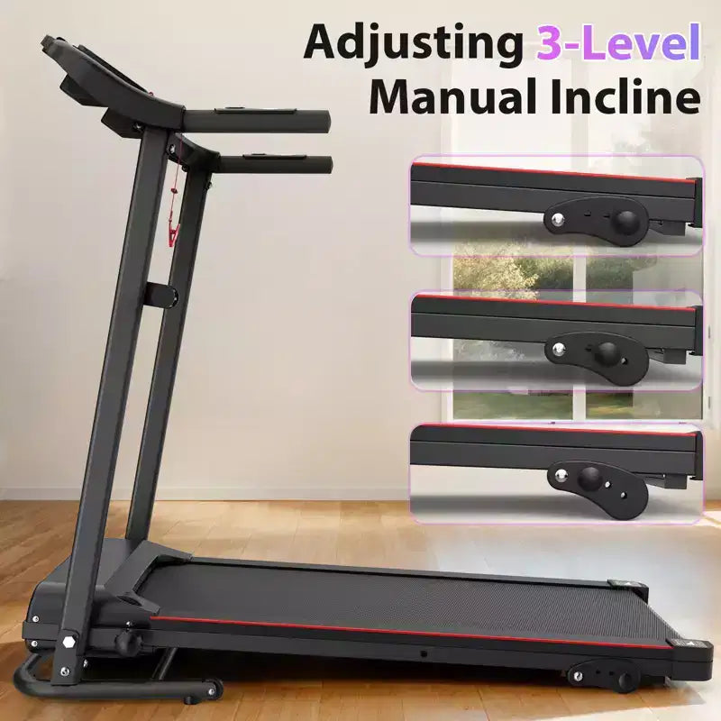 GDFStudio Georgena Tapis roulant compatto pieghevole con display LCD e inclinazione manuale