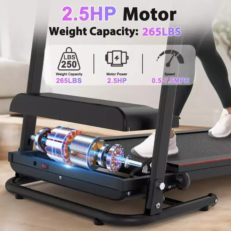 GDFStudio Georgena Tapis roulant compatto pieghevole con display LCD e inclinazione manuale