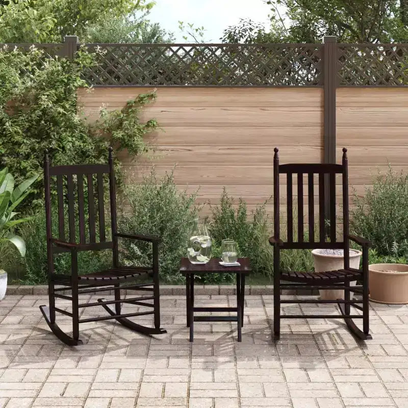 vidaXL Rocking Chair Solid poplar wood Standard Rocking Chair