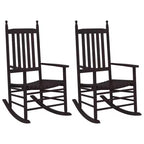 vidaXL Rocking Chair Solid poplar wood Standard Rocking Chair