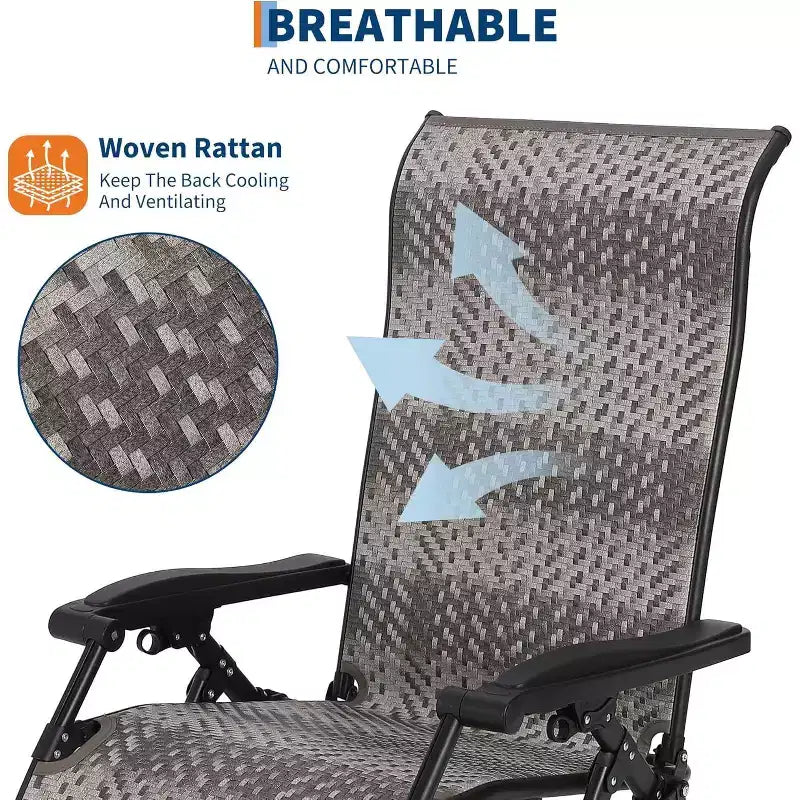 Rattan Reclining Folding Chair,Outdoor Adjustable Recliner,330lb Capacity,Portable Reclining Lounge Chair with Widened Armrest & Wicker for Poolside