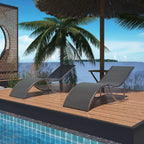 2 Pack S-Shaped Ergonomic Patio Chaise Lounge Chairs,Adjustable Aluminum Reclining Sun Loungers,Foldable Outdoor Lounge Chairs for Pool Beach Garden