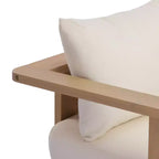 Christopher Knight Home Huda Acacia Wood Outdoor Club Chair with Cushion and Slatted Design
