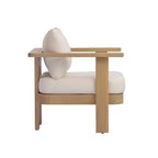 Christopher Knight Home Huda Acacia Wood Outdoor Club Chair with Cushion and Slatted Design