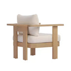 Christopher Knight Home Huda Acacia Wood Outdoor Club Chair with Cushion and Slatted Design