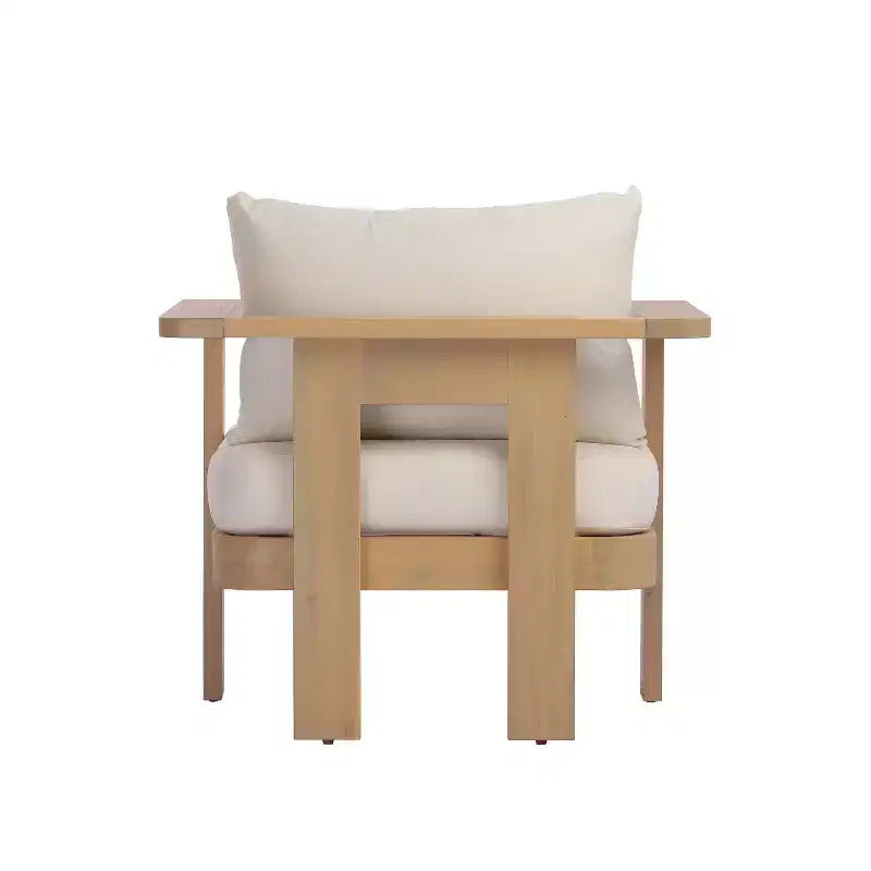 Christopher Knight Home Huda Acacia Wood Outdoor Club Chair with Cushion and Slatted Design