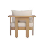 Christopher Knight Home Huda Acacia Wood Outdoor Club Chair with Cushion and Slatted Design
