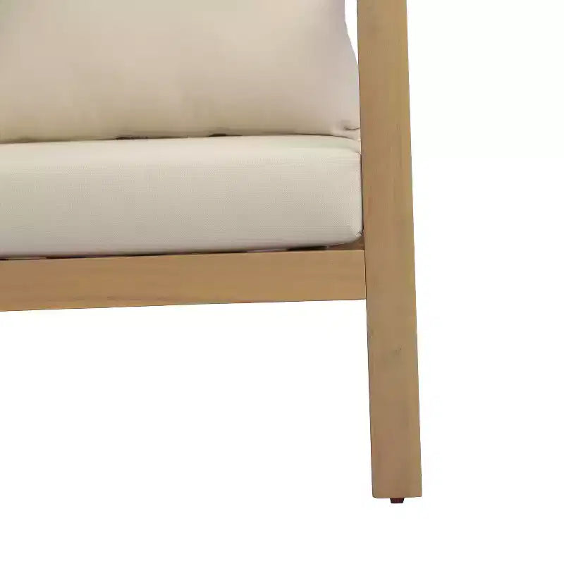 Christopher Knight Home Kofi Modern Outdoor Acacia Wood Club Chair with Cushion and Sloped Armrests
