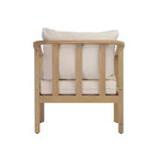 Christopher Knight Home Kofi Modern Outdoor Acacia Wood Club Chair with Cushion and Sloped Armrests