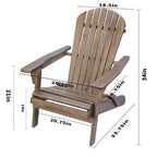 Sedia Adirondack Pieghevole di Grandi Dimensioni in Legno di Pino