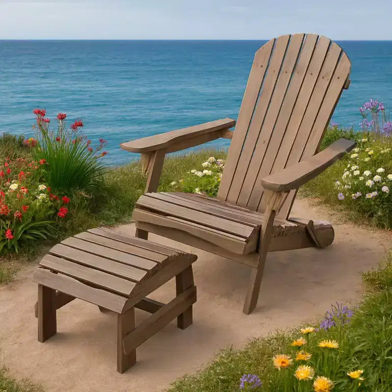 Sedia Adirondack Pieghevole di Grandi Dimensioni in Legno di Pino