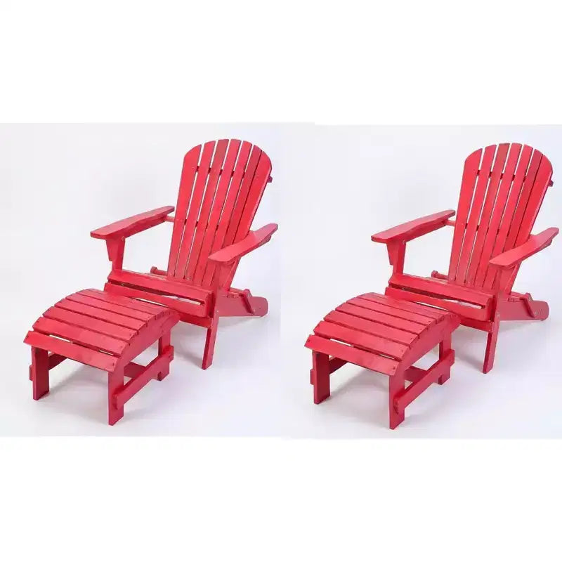 Sedia Adirondack Pieghevole di Grandi Dimensioni in Legno di Pino