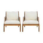 Christopher Knight Home Yaa Sedia da Club da Patio in Legno di Acacia Stile Rustico con Cuscino e Design in Vimini