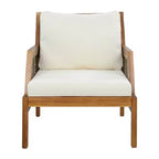 Christopher Knight Home Yaa Sedia da Club da Patio in Legno di Acacia Stile Rustico con Cuscino e Design in Vimini