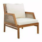 Christopher Knight Home Yaa Sedia da Club da Patio in Legno di Acacia Stile Rustico con Cuscino e Design in Vimini