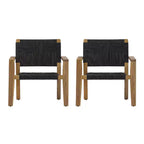 Christopher Knight Home Tude Sedie da Club da Patio in Legno di Acacia Stile Rustico con Design a Corda Intrecciata (Set di 2)