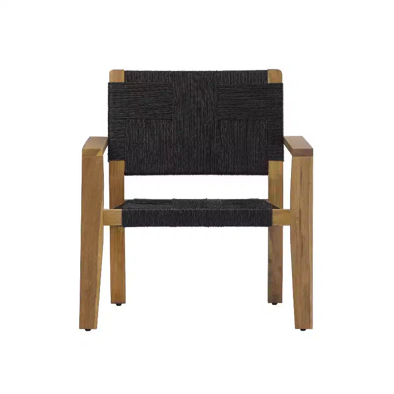 Christopher Knight Home Tude Sedie da Club da Patio in Legno di Acacia Stile Rustico con Design a Corda Intrecciata (Set di 2)