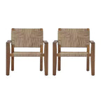 Christopher Knight Home Tude Sedie da Club da Patio in Legno di Acacia Stile Rustico con Design a Corda Intrecciata (Set di 2)