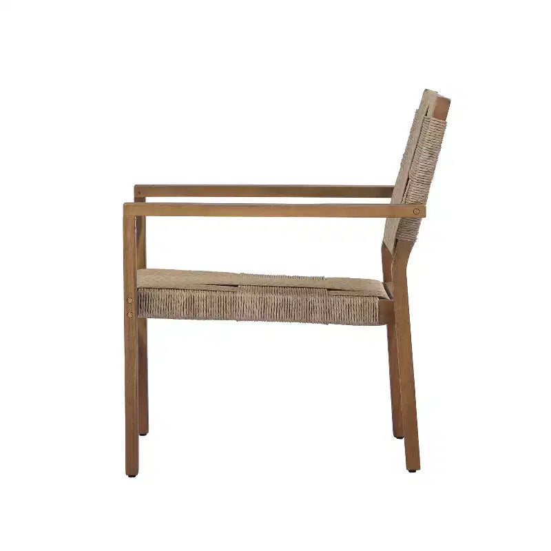 Christopher Knight Home Tude Sedie da Club da Patio in Legno di Acacia Stile Rustico con Design a Corda Intrecciata (Set di 2)