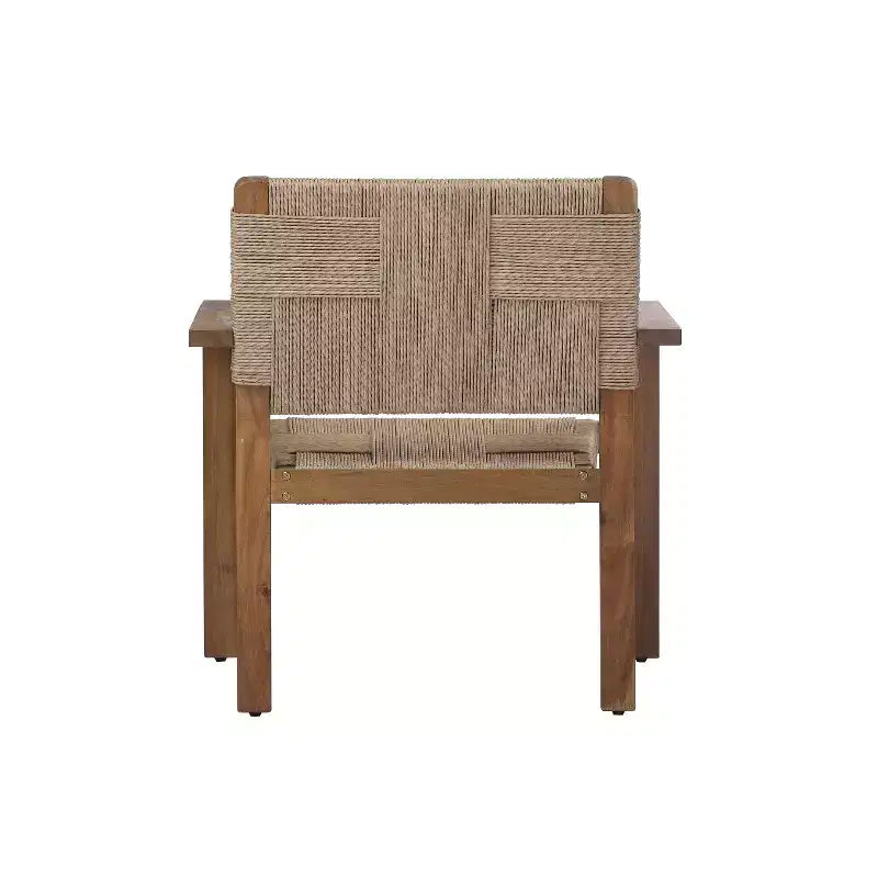 Christopher Knight Home Tude Sedie da Club da Patio in Legno di Acacia Stile Rustico con Design a Corda Intrecciata (Set di 2)