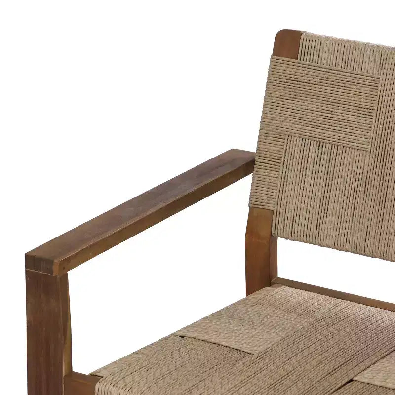 Christopher Knight Home Tude Sedie da Club da Patio in Legno di Acacia Stile Rustico con Design a Corda Intrecciata (Set di 2)