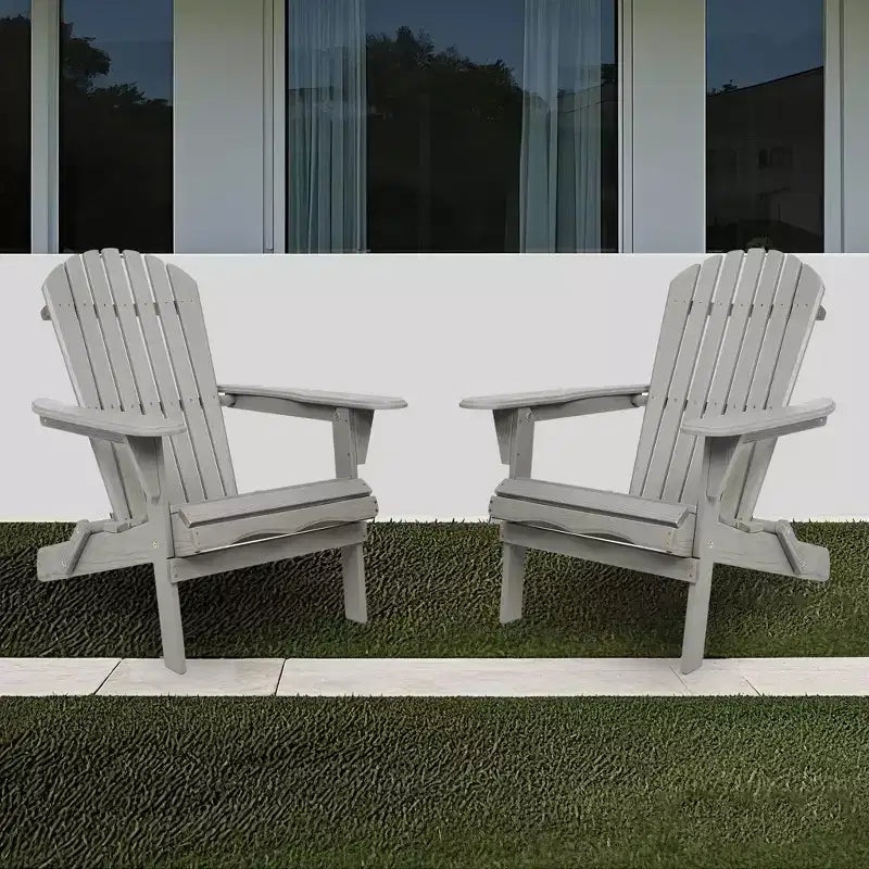 Sedie pieghevoli Adirondack in legno di cedro, poltrone lounge da esterno con venature del legno in rilievo per giardino