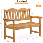 Panca da giardino a 2 posti in Poly Lumber, divanetto da esterno a doghe resistente alle intemperie, mobili da esterno per giardino, parco, portico e cortile