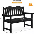 Panca da giardino a 2 posti in Poly Lumber, divanetto da esterno a doghe resistente alle intemperie, mobili da esterno per giardino, parco, portico e cortile