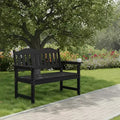 2-Person Poly Lumber Garden Bench, Weather-Resistant Slatted Patio Loveseat, Outdoor Seating Furniture for Yard, Park, Porch & Backyard